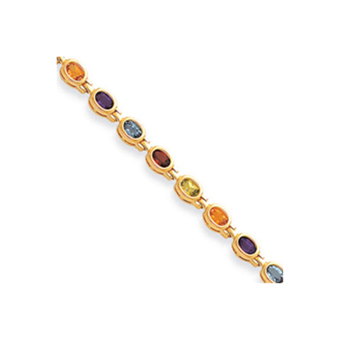 14k Gemstone Rainbow Bracelet