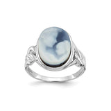 14K White Gold Heavens Gift Agate Cameo Ring