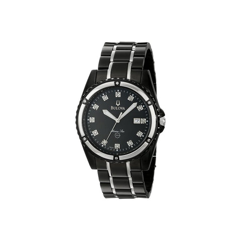 Bulova Marine Star Stainless Steel Black Ion Diamond Accent & Mother-of-Pearl Watch - 98D107