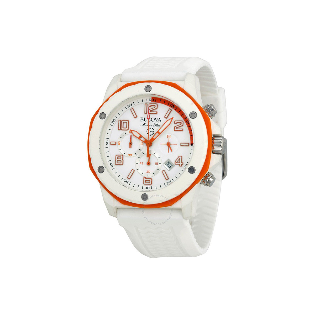 Bulova Marine Star Chronograph Rubber - White Mens watch #98B199