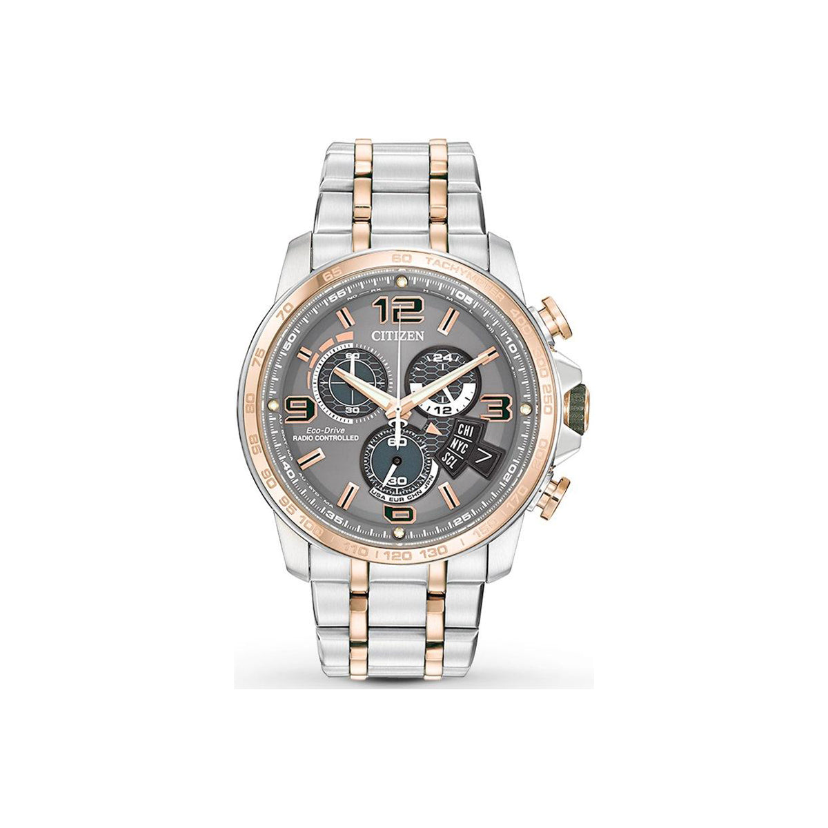 Citizen Men's Eco-Drive Two Tone Stainless Steel Chronograph Watch - BY0106-55H