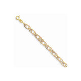 14k Two-tone Oval Link Bracelet