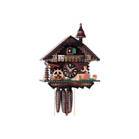 Moving Bell Ringer German Black Forest Cuckoo Clock 1 Day Musical