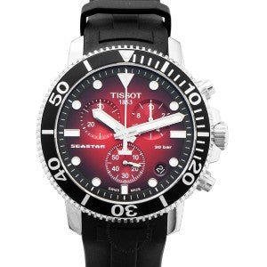 T-Sport Seastar 1000 Chronograph Stainless Steel Quartz Red Dial Men's Watch
